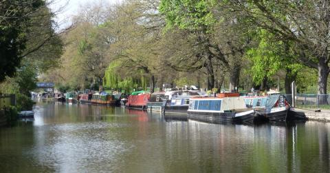 Photo of moored boats in London