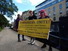 Photo of Reclaim the Towpath banner